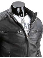 Pánská kožená bunda černá model 21962332 - FashionStreet Pánská kožená bunda černá model 21962332 - FashionStreet