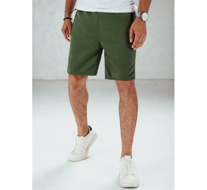 FashionStreet pánske olivové teplákové šortky SX2473