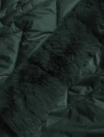 Dámska dlhá prešívaná zimná bunda tmavozelená (fm11-4)