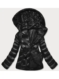 Čierna krátka dámska zimná bunda (23066-392)