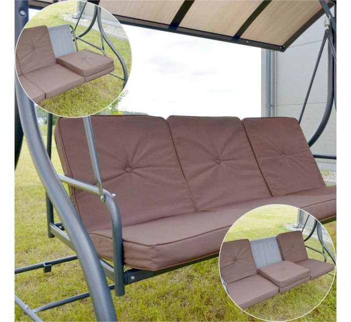 3-MIESTNA ZÁHRADNÁ HOJDAČKA 194X120X173CM ZOSIA S POLYKARBONÁTOVOU STRIEŠKOU 3-MIESTNA ZÁHRADNÁ HOJDAČKA 194X120X173CM ZOSIA S POLYKARBONÁTOVOU STRIEŠKOU