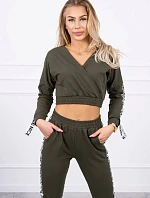 Súprava s ozdobnými khaki stuhami