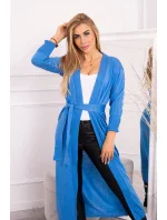 Sweter długi kardigan wiązany w talii jeansowy Sweter długi kardigan wiązany w talii jeansowy