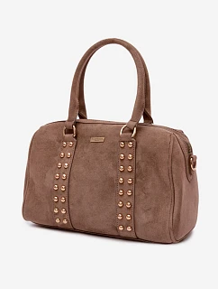 kabelka s zlatými sponami tmavě béžová model 22111546 - Flora&Co
