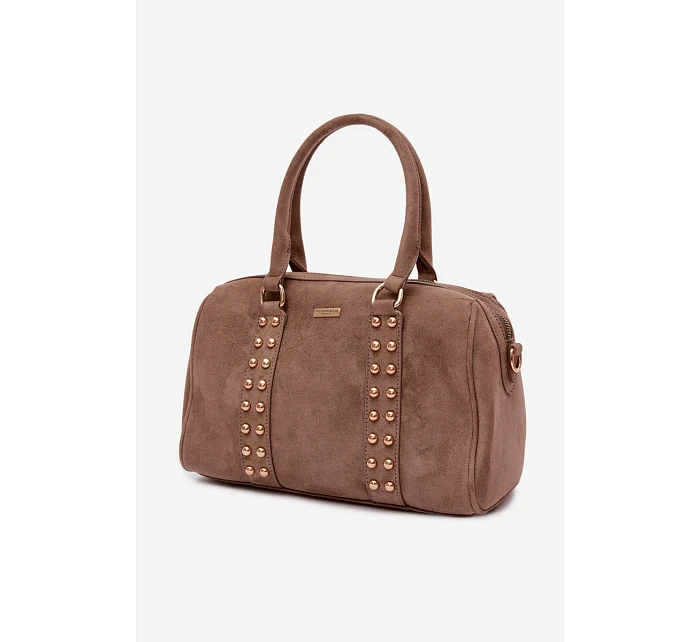 kabelka s zlatými sponami tmavě béžová model 22111546 - Flora&Co