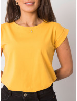 Jednoduché dámske tričko v svetlo oranžovej farbe