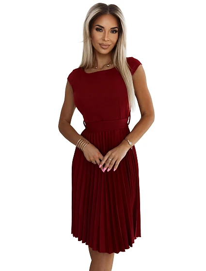 LILA sukienka z krótkim i paskiem model 20596593 - numoco