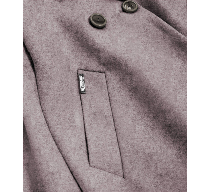 Hnedý dámsky dvojradový kabát (2721)