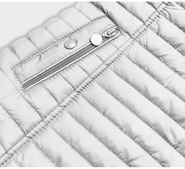 Dámska bunda vo farbe ecru s bodkovanou podšívkou (SF8981)