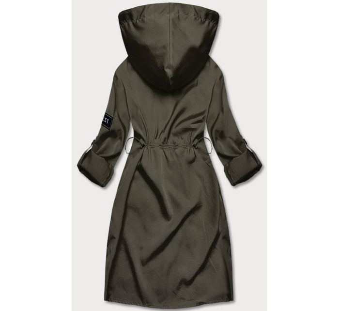 Tenký dámský přehoz přes oblečení v khaki barvě s kapucí model 18013334 - S'WEST