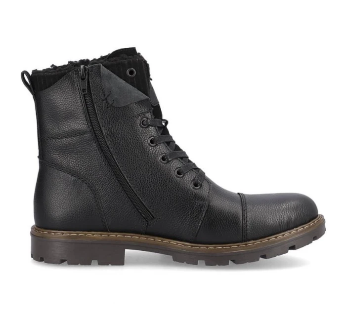 M model 20571632 vlněné zateplené kožené boty černé - Rieker