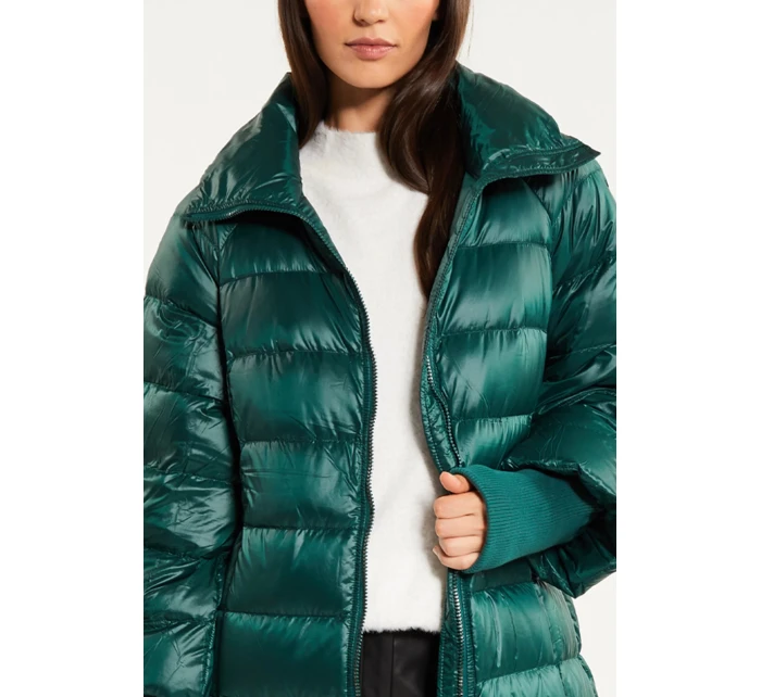 Dámsky páperový kabát s prešívaním Bottle 230-009 Dark Green - Monnari