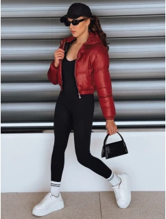 Dámská krátká zimní bunda s kapucí bordó Dstreet model 21994201 - FashionStreet