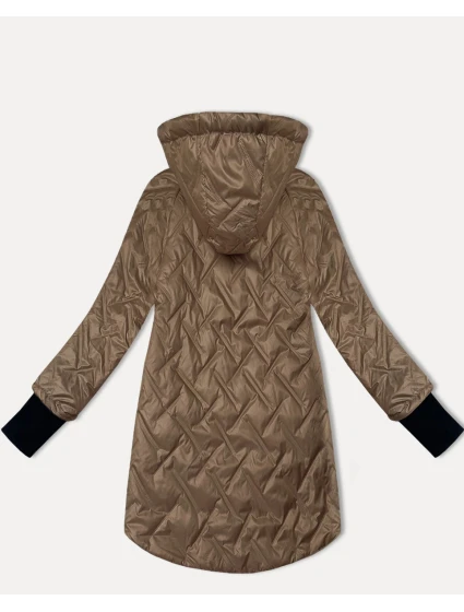 Lehká dámská bunda ve velbloudí barvě s odepínací kapucí model 20965907 - S'WEST