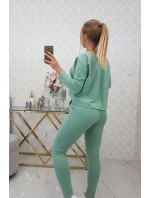 Souprava s oversize halenkou tmavě mátové barvy