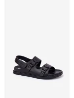 Pánské Kožené Sandály Big Star model 21693048 Černé - Big Star Shoes