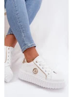 Dámské tenisky na platformě s ozdobným detailem Bílé Iselora