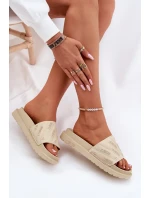 Dámske papuče na platforme Big Star - béžové Dámske papuče na platforme Big Star - béžové