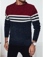 Pánský pruhovaný tmavě modrý svetr Dstreet model 21982373 - FashionStreet