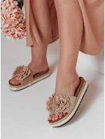 Dámské květinové žabky khaki Dstreet model 21989013 - FashionStreet