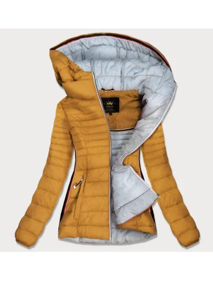 Žlutá dámská prošívaná bunda se vsadkami model 9063236 - Libland