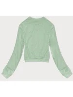 Dámska tenká krátka mikina pistáciová (8B938-39)