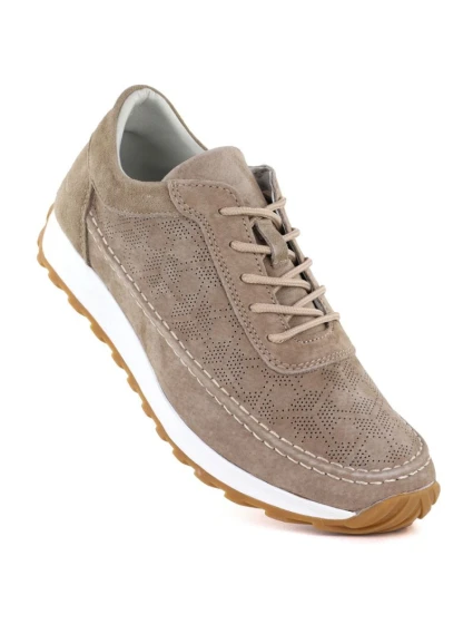 Dámske semišové kožené poltopánky svetlohnedé Sergio Leone SP001