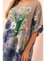 Dámská bavlněná blůza s květinovým potiskem a krátkým rukávem fango