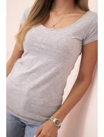 Dámska klasická bavlnená blúzka s krátkymi rukávmi modrá