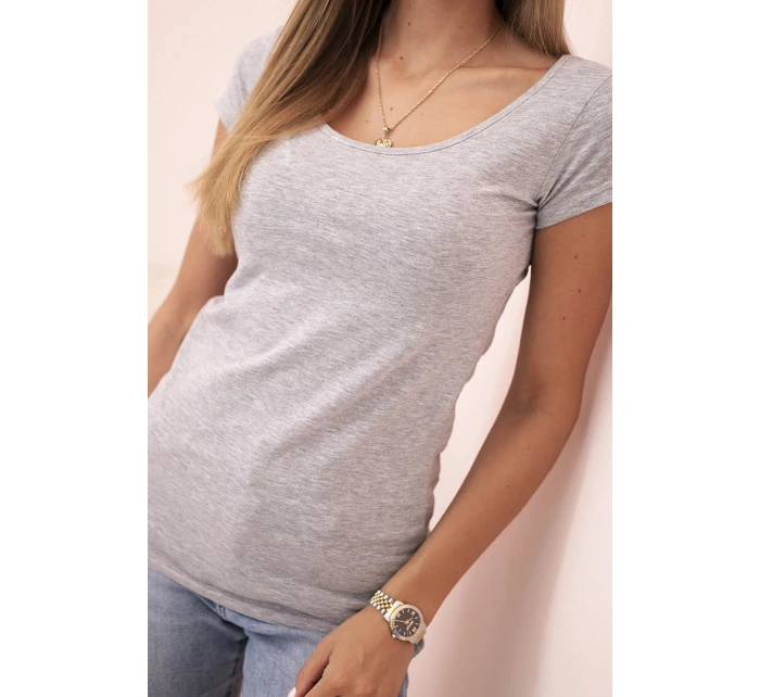 Dámska klasická bavlnená blúzka s krátkymi rukávmi modrá