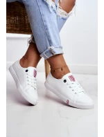 Damskie Skórzane Trampki Big Star GG274005 Biało-Czerwone