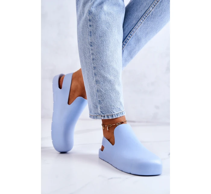 Modne Gumowe Chodaki Niebieskie Meriko