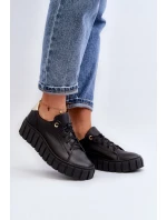 Dámská kožená polobotka na tlusté  černá model 21646240 - Zazoo