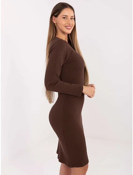 Dámské šaty model 21949090 tmavě hnědé - FPrice