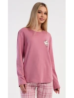 Dámske dlhé pyžamo Cat so šatkou Dámske dlhé pyžamo Cat so šatkou