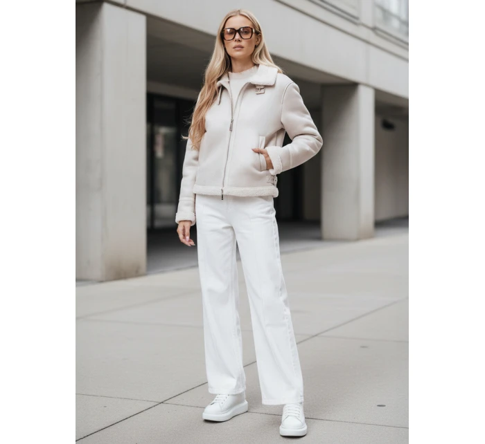 Dámský kabát z ovčí kůže white Dstreet model 21981582 - FashionStreet