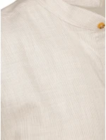 Pánská košile s dlouhými rukávy a stojáčkem ve světle béžové barvě Dstreet model 21989445 - FashionStreet