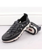 W modrá kožená polobotka s podrážkou model 19737391 - Rieker W modrá kožená polobotka s podrážkou model 19737391 - Rieker