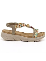 Dámske sandále na podpätku béžové Artiker 58C0001