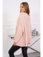 Široký oversize sveter púdrovo ružový