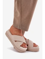 Dámské Pantofle Na Platformě S Se Pásky Béžové model 21696079 - Boto Dámské Pantofle Na Platformě S Se Pásky Béžové model 21696079 - Boto