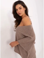 Sweter IT SW model 21302575 ciemny bezowy - FPrice Sweter IT SW model 21302575 ciemny bezowy - FPrice
