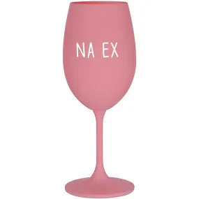 NA EX - růžová sklenice na víno 350 ml