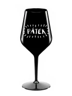PÁTEK - černá nerozbitná sklenice na víno 470 ml