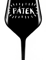 PÁTEK - černá nerozbitná sklenice na víno 470 ml