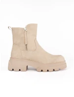 Jedinečné hnědé kotníčkové boty dámské na plochém podpatku Jedinečné hnědé kotníčkové boty dámské na plochém podpatku