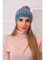 Dámska čiapka s brmbolcom Maria K335 tyrkysová