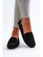 Mokasyny Damskie Z Eko Zamszu Czarne Rerceria