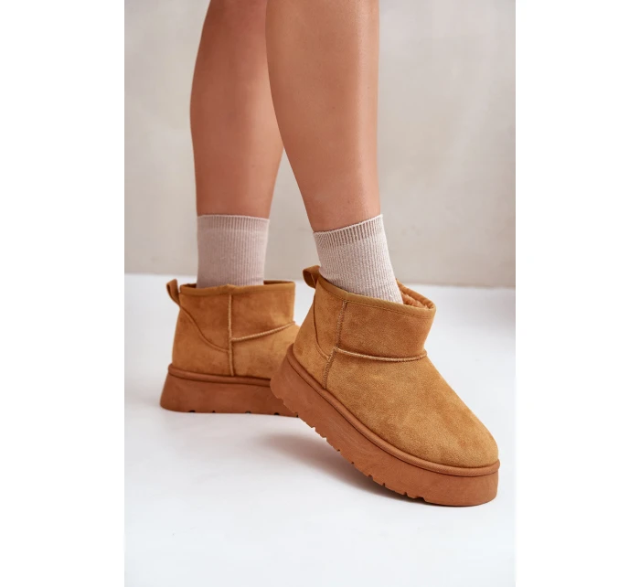 Nízké dámské sněhule na platformě s podšívkou Camel model 21673113 - EVENTO