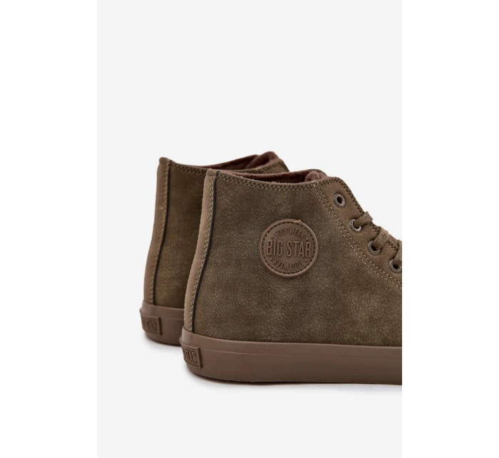 Pánské Zateplené Tenisky Z Eko Kůže Big Star model 21706226 HIPOLY SYSTEM Khaki - Big Star Shoes Pánské Zateplené Tenisky Z Eko Kůže Big Star model 21706226 HIPOLY SYSTEM Khaki - Big Star Shoes